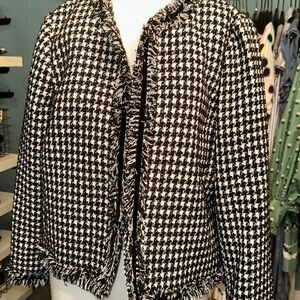 Kate Spade houndstooth tweed jacket with a a bit of sparkle.